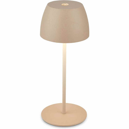 196106 - BRILONER - Llambë Mini LED Pa Tel 8x20cm IP44 e Rikarikueshme, me Kontroll me Prekje, Errësim pa Shkallë, Bateri dhe Burim Dritësh Zëvendësueshëm, USB-C, Bezhë