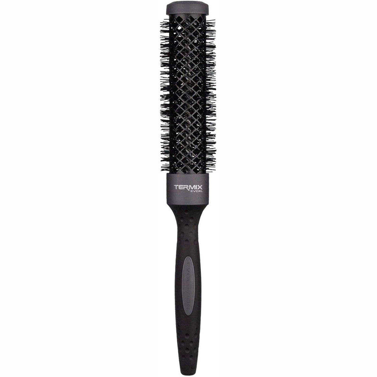 306430 - Termix Evolution XL Furçë termike e rrumbullakët me një tub qeramik 3 cm më të gjatë për flokë të gjatë, Diametri: 28 cm, E zezë