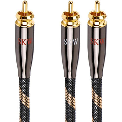 299343 - SKW ADAPTER Y HiFi RCA, 1 RCA Mashkull në 2 RCA Mashkull, 5M, ME MBROJTJE TË DYFISHTË, PRARUAR ME AR 24K