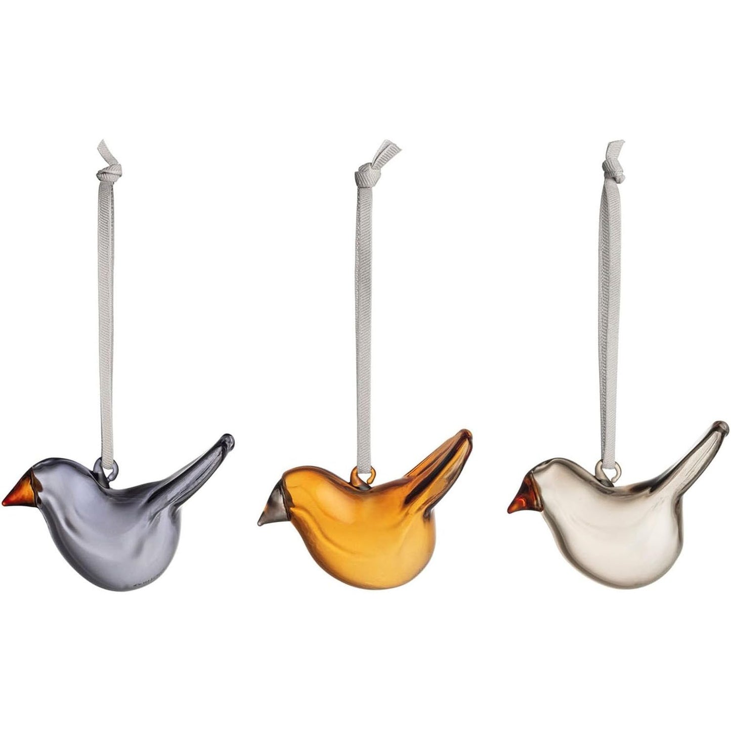 245370 - IITTALA Zbukurime për Pemën e Krishtlindjeve në formë zogjsh mini prej qelqi, set prej 3 copësh, ngjyra të ndryshme, përmasat: lartësia: 4.8 cm; gjerësia: 7.3 cm