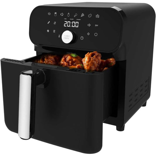 83250 - CECOTEC Fritezë me Ajër Cecofry Smokin' Duo 6000, 2000W, 6L, 2-në-1: Element i Dyfishtë Ngrohës, Skuqje dhe Tymosje, 13 Menu, Temperaturë e Rregullueshme, Panel me Prekje Shumëfunksional.