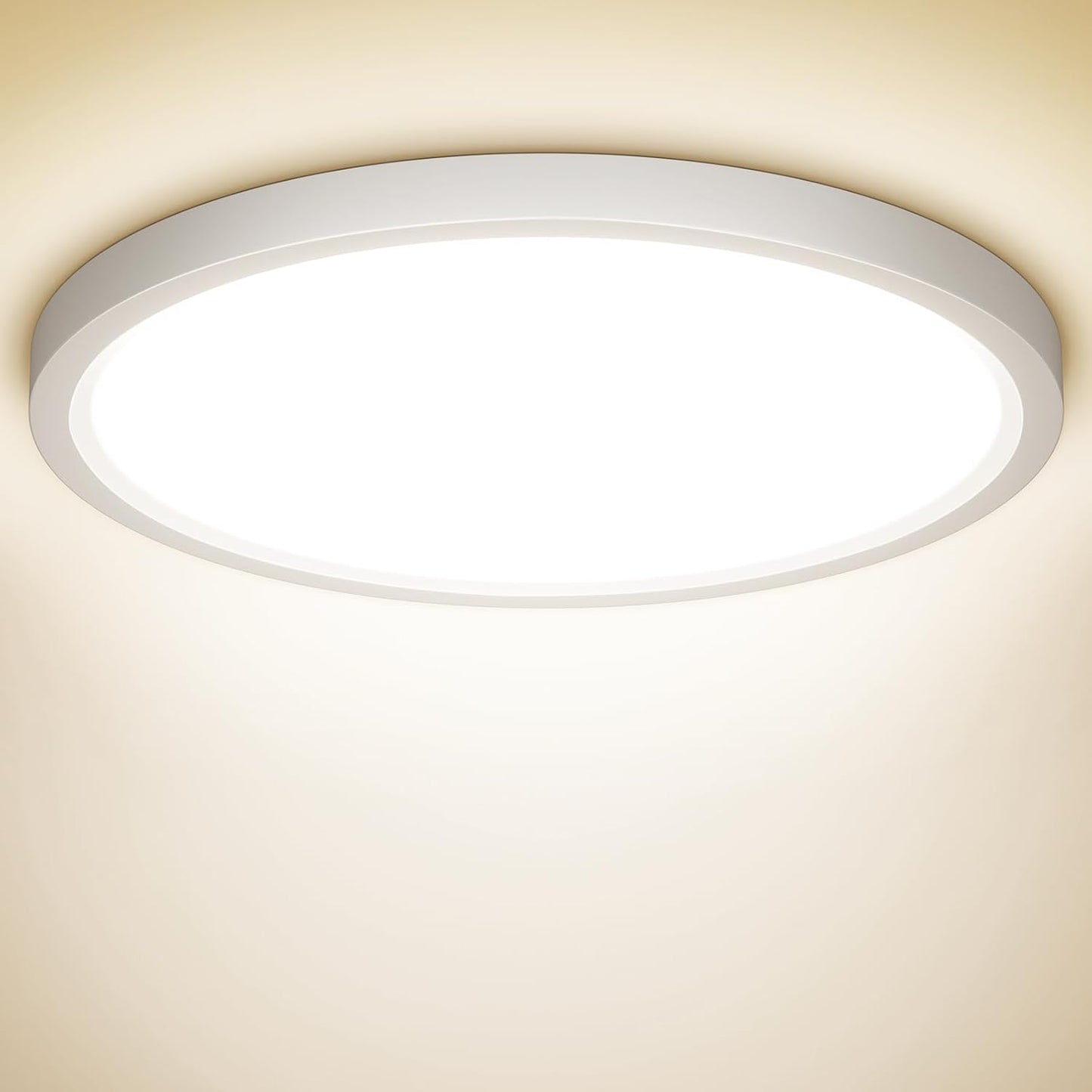 207002 - NIBSHOOM Llambë Tavani LED, 18W 1800LM, Forma e Rrumbullakët dhe e Sheshtë, Rezistent ndaj Ujit IP44, Ø220*H24mm, për Dhomë Ndenjeje, Banjo, Dhomë Gjumi, Kuzhinë, Korridor, Ballkon, 4000K e Bardhë e Ngrohtë