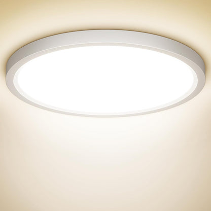 207002 - NIBSHOOM Llambë Tavani LED, 18W 1800LM, Forma e Rrumbullakët dhe e Sheshtë, Rezistent ndaj Ujit IP44, Ø220*H24mm, për Dhomë Ndenjeje, Banjo, Dhomë Gjumi, Kuzhinë, Korridor, Ballkon, 4000K e Bardhë e Ngrohtë