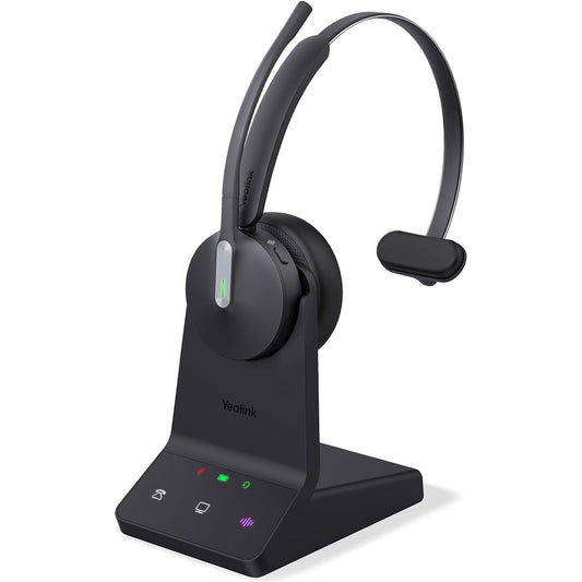 298991 - YEALINK Kufje pa tel WH64 me mikrofon, rreze veprimi 185 m, DECT dhe Bluetooth mono, 3 mikrofonë, për ekipe, Zoom, Skype, UC, telefon IP, kompjuter, kohë bisede 26 orë