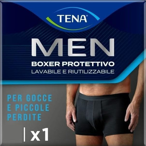271388 - TENA MEN, Bokserë mbrojtëse të larëshme dhe të ripërdorshme për burra, përthithëse të shpejta, të zeza
