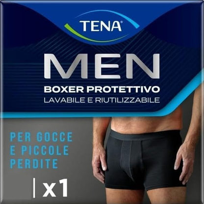 271388 - TENA MEN, Bokserë mbrojtëse të larëshme dhe të ripërdorshme për burra, përthithëse të shpejta, të zeza