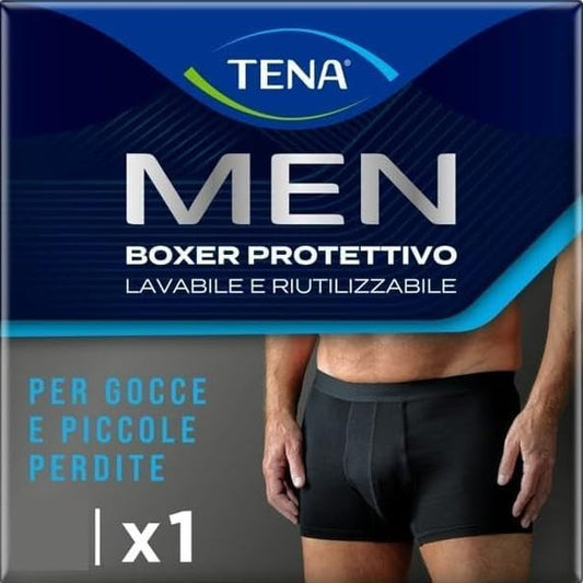 271388 - TENA MEN, Bokserë mbrojtëse të larëshme dhe të ripërdorshme për burra, përthithëse të shpejta, të zeza