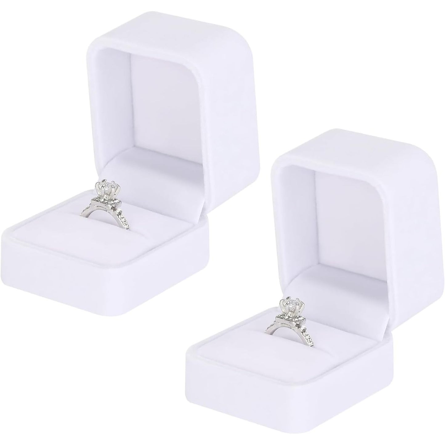 242969 - KUTIA KADIFE - Set kutish prej kadifeje katrore me 2 pjesë për ruajtjen e bizhuterive për fejesa dhe dasma