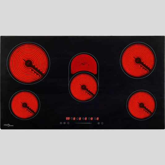 181613 - VidaXL Pllakë Gatimi Qeramike me 5 Zona Ngrohjeje, Kontroll me Prekje 90 cm, 8500 W