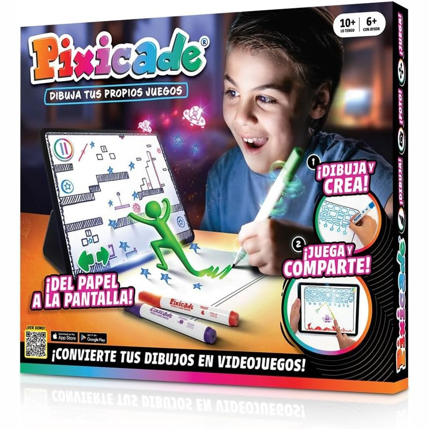 183663 - PIXICADE - Set Kreativ për Fëmijë për Transformim të Vizatimeve në Lojëra Video+ Aplikacion Interaktiv, Versioni Spanjisht