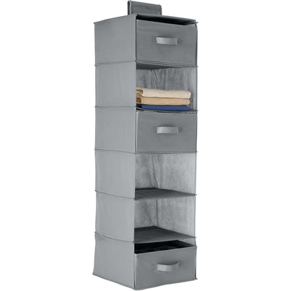 241256 - AMAZON BASICS Depositor i Varur për Dollap me 3 Sirtarë, 6 Rafte, Gri, 17.5 cm Th x 34.5 cm G x 31 cm L