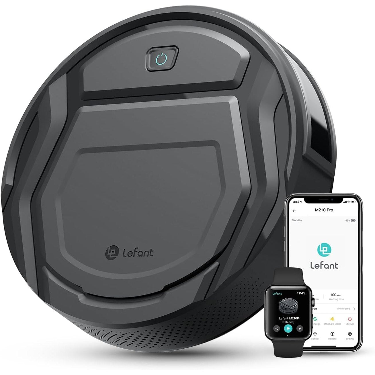 255071 - LEFANT Fshesë me korrent robotike M210PG 2200Pa, WiFi, e pajtueshme me Alexa, kohëzgjatje pune 120 minuta, optimizuar për qilima dhe dysheme të forta me stacion karikimi