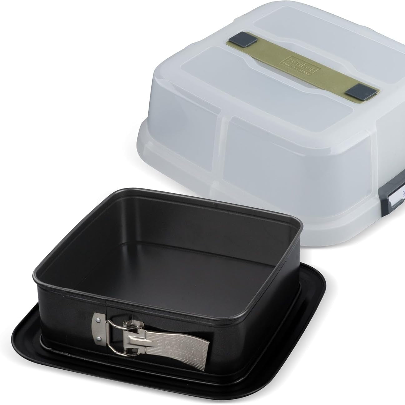 208436 - ZENKER Bake, Click & Go - Tavë Katrore me Sustë dhe Kapak për Pjekje dhe Transport, Madhësi 24 x 24 x 8cm