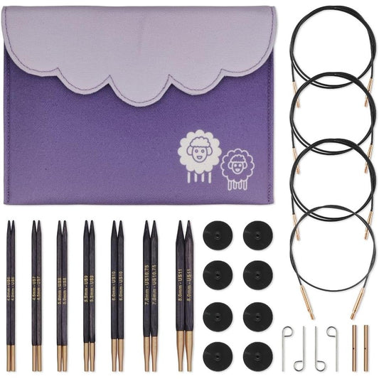 217242 - KnitPro Set majash gjilpërash të ndërrueshme J'adore Cubics Deluxe 5" (13 cm), 7 madhësi (4 mm deri në 8 mm)