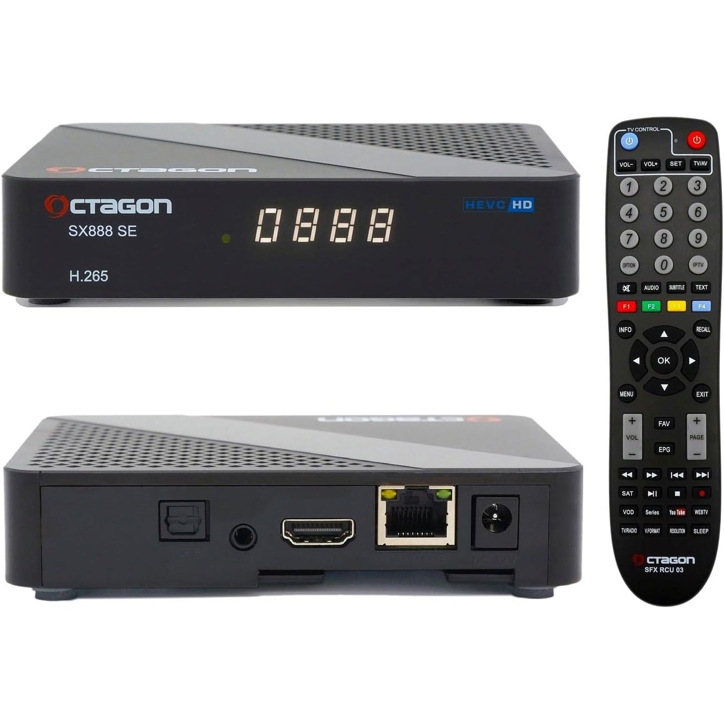 292487 - OCTAGON Marrës SX888 SE V2 HD IP HDTV, TV Box, LAN, HDMI CEC, 2x USB, sistem klienti E2TV, H.265