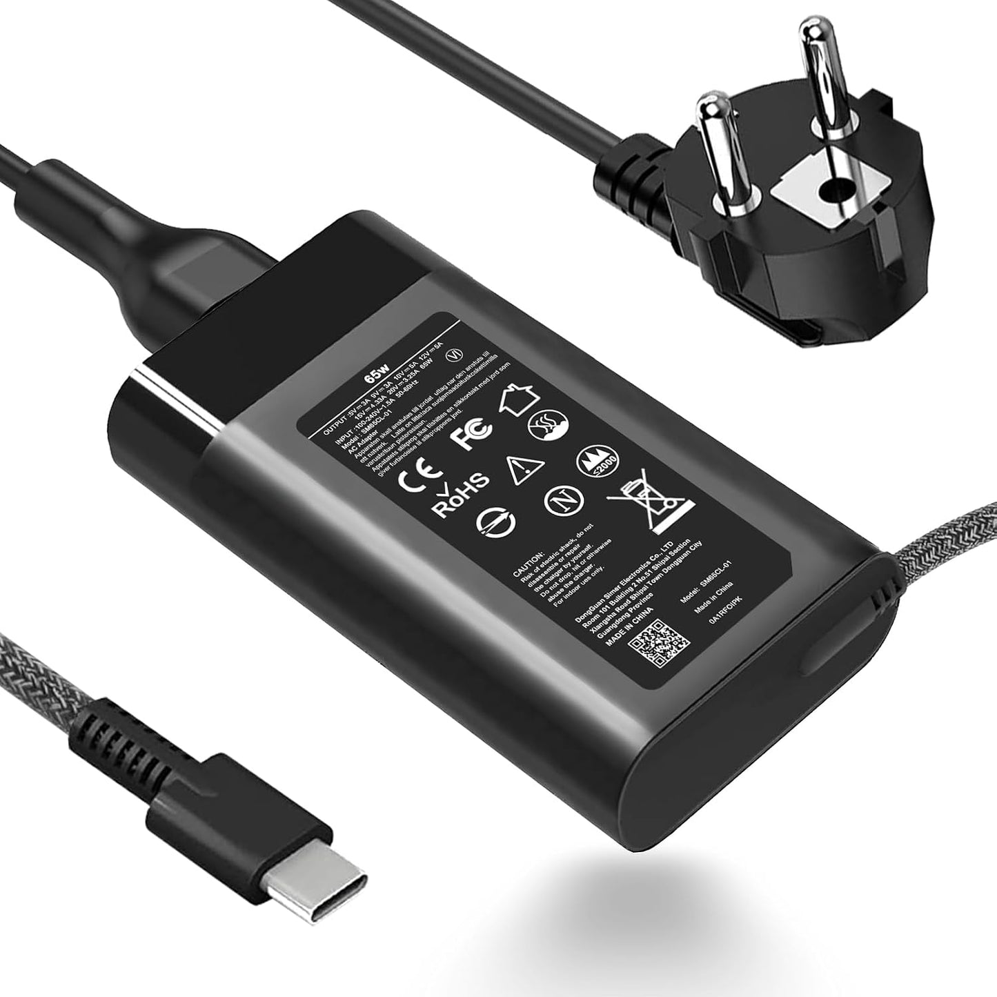 266851 - Karikues i ri i hollë USB-C 65W për laptop, i pajtueshëm me HP Spectre X360, Envy X360, EliteBook X360, Chromebook, Elite X2