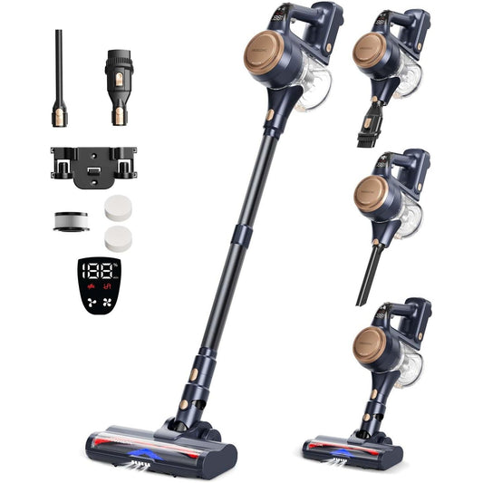 118180 - PROSCENIC P11 LITE Fshesë pa Tel me Shkop, Fuqi 450W dhe Presion 40KPa, Kohë Përdorimi 40 Minuta, Furçë Kundër Ngatërresës, Ekran LED, Bateri e Lëvizshme, Përshtatshme për Dysheme, Qilima dhe Flokë