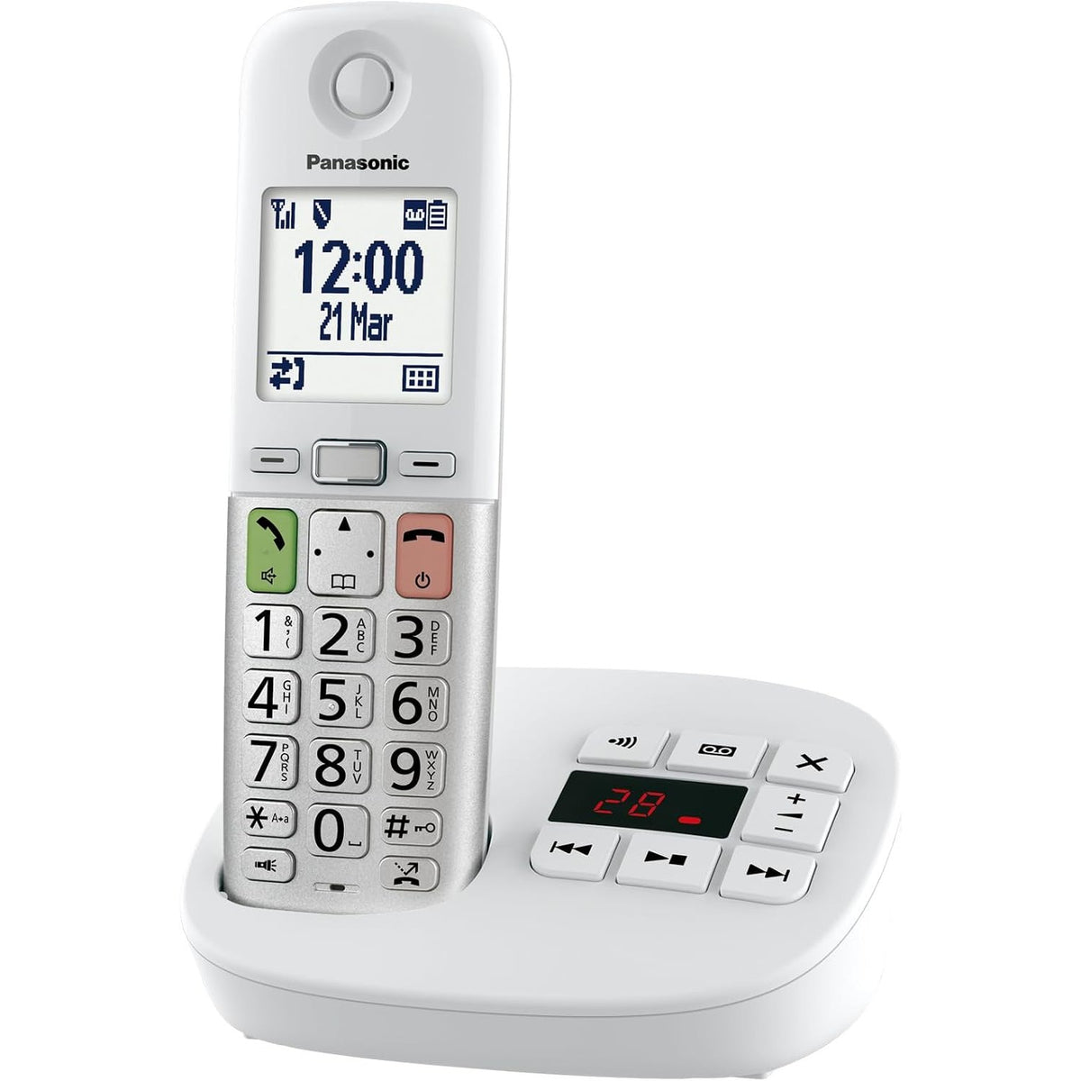 295654 - TELEFON DIXHITAL PA TEL PANASONIC KX-TGU430EXW ME SEKRETARI TELEFONIKE, STACION BAZE DHE 1 RECEPTOR, EKRAN LCD, BUTON TË PREFERUARAVE, ELEKTRIK DORE, I BARDHË DHE ARGJEND