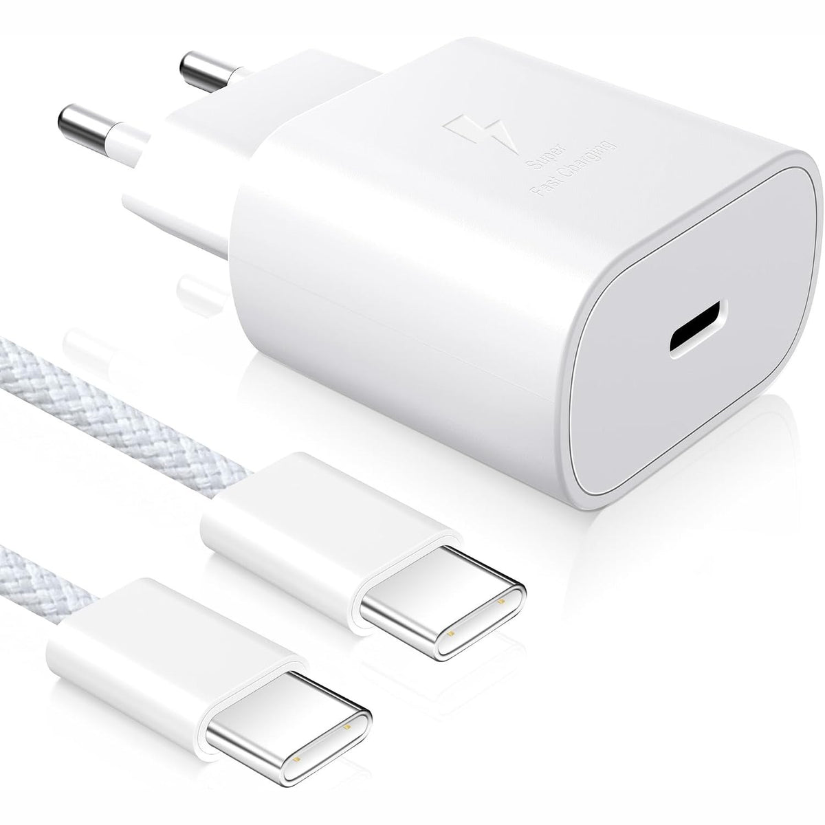 296266 - YISH - Karikues 25W USB C: Adaptor Energjie USB C PD 3.0 Karikues i Shpejtë USB Tipi C 3A me Kabllo 60W Tipi-C në Tipi-C