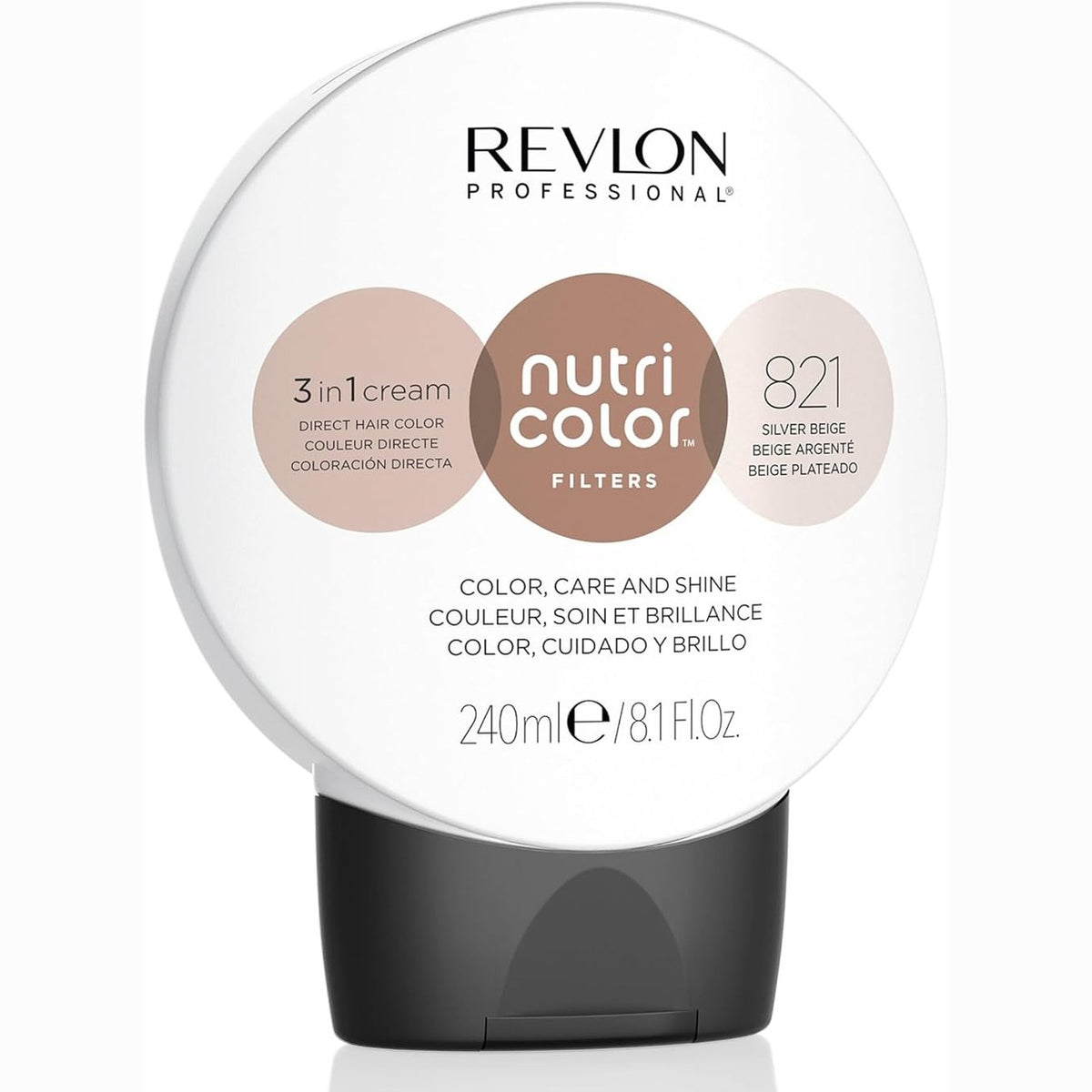 306475 - REVOLON FILTRA PROFESIONALE Ngjyrë Nutri 821 Light Blonde Iridescent Ash, 240 ml, Maskë ngjyrosëse me INSTA-PIC-TECHNOLOGY