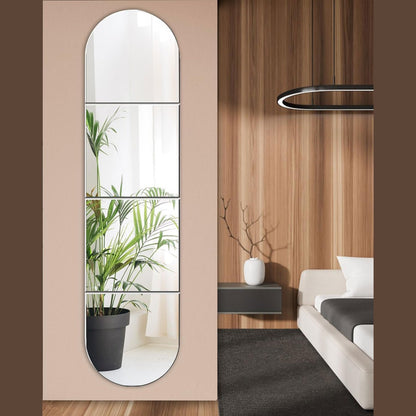 224390 - Sqinor - Pllaka pasqyre akrilike, pasqyrë vetëngjitëse 30x120 cm, pasqyra ngjitëse për mure