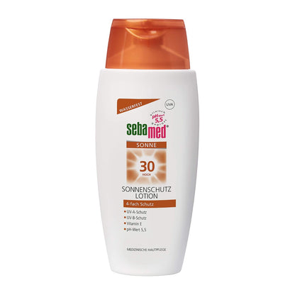 321813 - Sebamed Locion mbrojtës nga dielli SPF 30, krem mbrojtës nga dielli i përditshëm, 150 ml, pH 5.5, për trupin, prodhuar në Gjermani, pa mikroplastikë