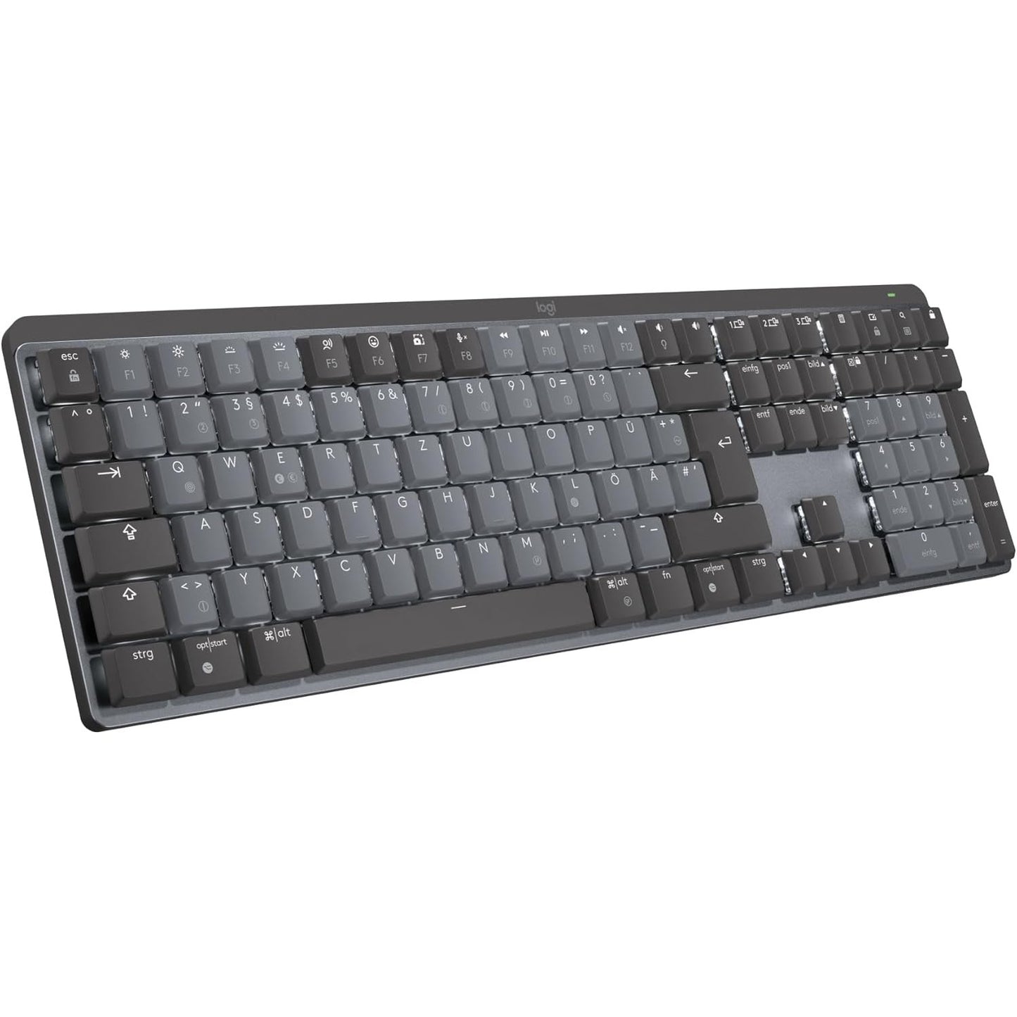 292130 - LOGITECH Tastierë Mekanike MX Pa Tel me Ndriçim nga Prapa, taste të qeta taktike, Bluetooth, USB-C, macOS, Windows, Linux, iOS, Android, metal, QWERTZ Gjerman - Gri