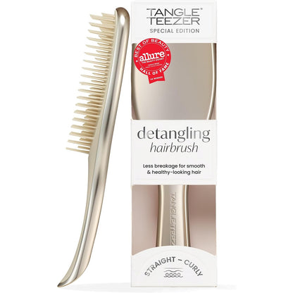 317556 - TANGLE TEEZER Furçë flokësh Ultimate Detangler, për flokë të lagur dhe të thatë, për të gjitha llojet, qime me dy nivele, ngjyrë shampanje me përfundim kromi