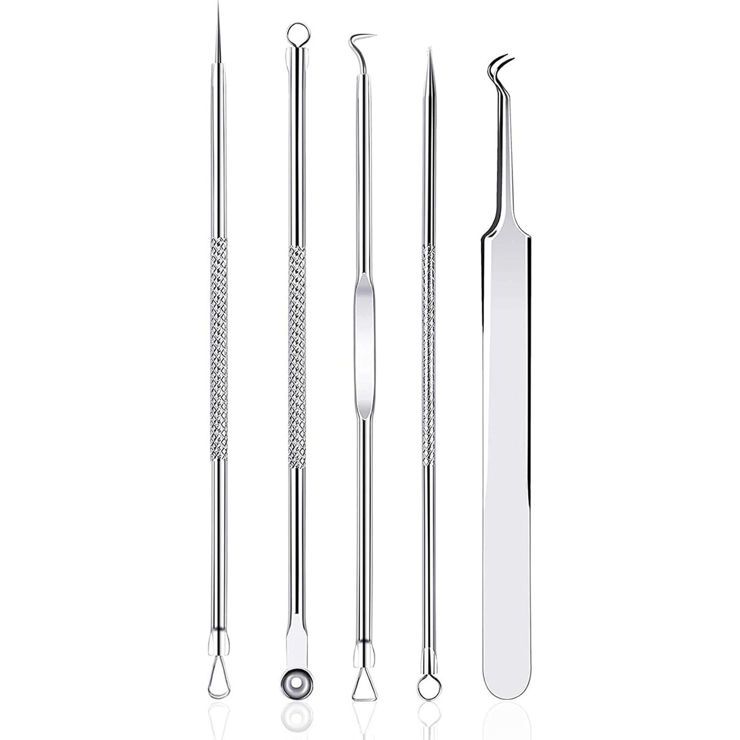 275984 - RNITLE Set për heqjen e pikave të zeza, heqës i pikave të bardha të akneve, me kuti çeliku inox, për të gjitha llojet e lëkurës