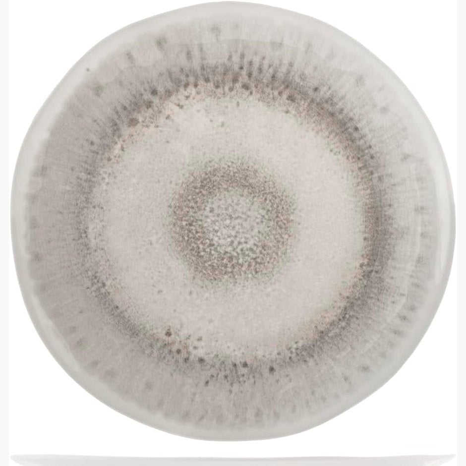 187292 - H&H SELENE - Set prej 6 Pjatash të Mbrëmjes nga Melaminë me Efektin Reaktiv, Gri, Ø28cm, të Qëndrueshme, të Lehta, të Sigurta për Lavastovilje, për Përdorim të Përditshëm dhe të Jashtëm