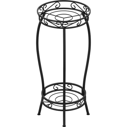 136261 - BOMCLAP Mbajtëse e Zwartë Metalike për Bimë me 2 Nivele, 69cm, për Ambiente të Brendshme/të Jashtme
