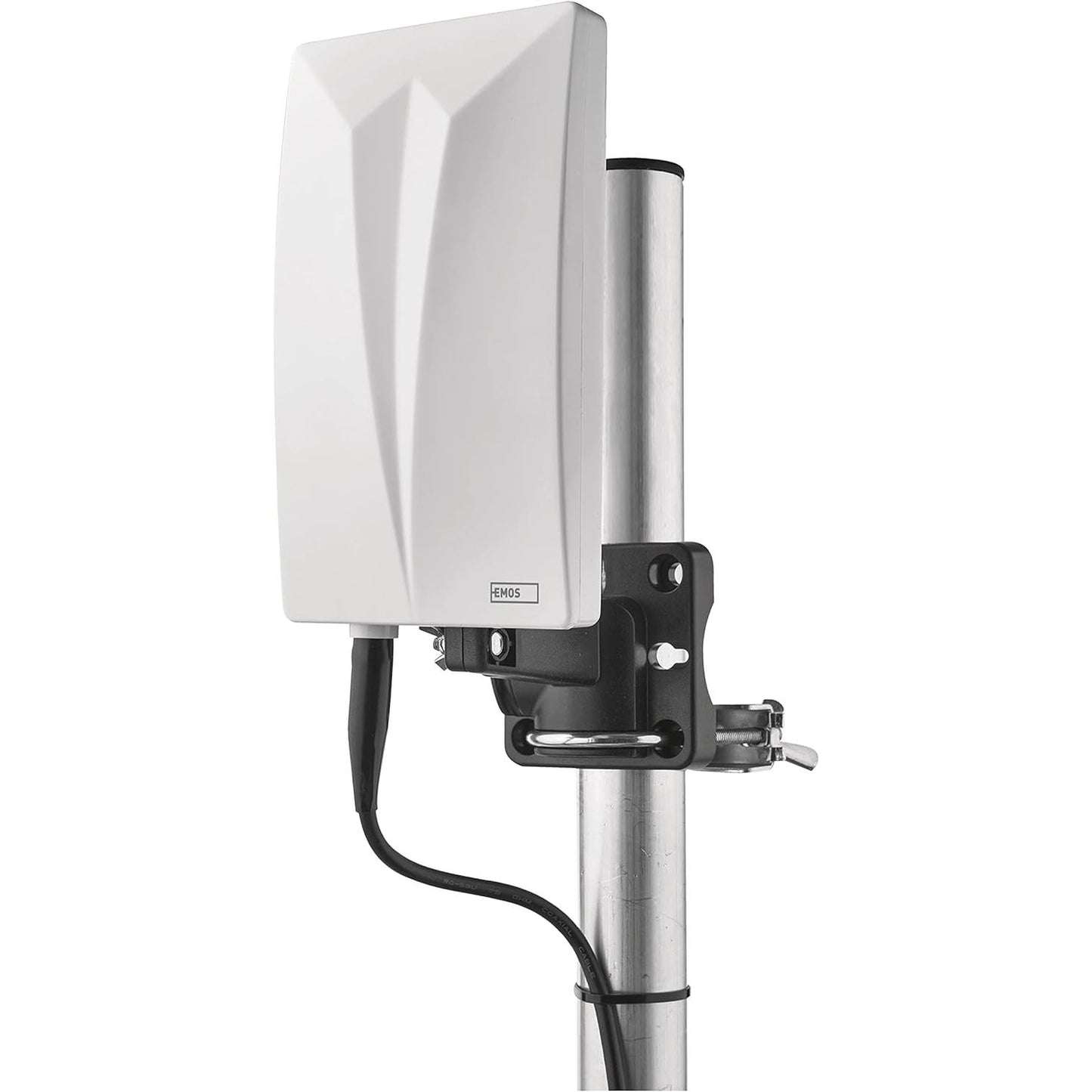 273411 - EMOS Antenë e Brendshme/Jashtme Village, Antenë Aktive për Marrje në Distancë (0-80 km) DVB-T2, DAB, FM, Full HD, Filtër LTE, 4G, 5G dhe Amplifikator