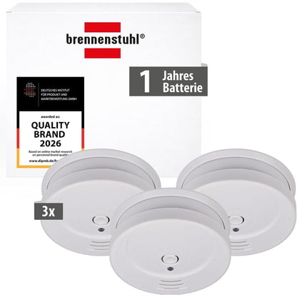 288952 - Brennenstuhl Set detektorësh tymi 3x RM C 9010 me bateri të zëvendësueshme (testuar sipas EN 14604, sinjal alarmi depërtues) i bardhë