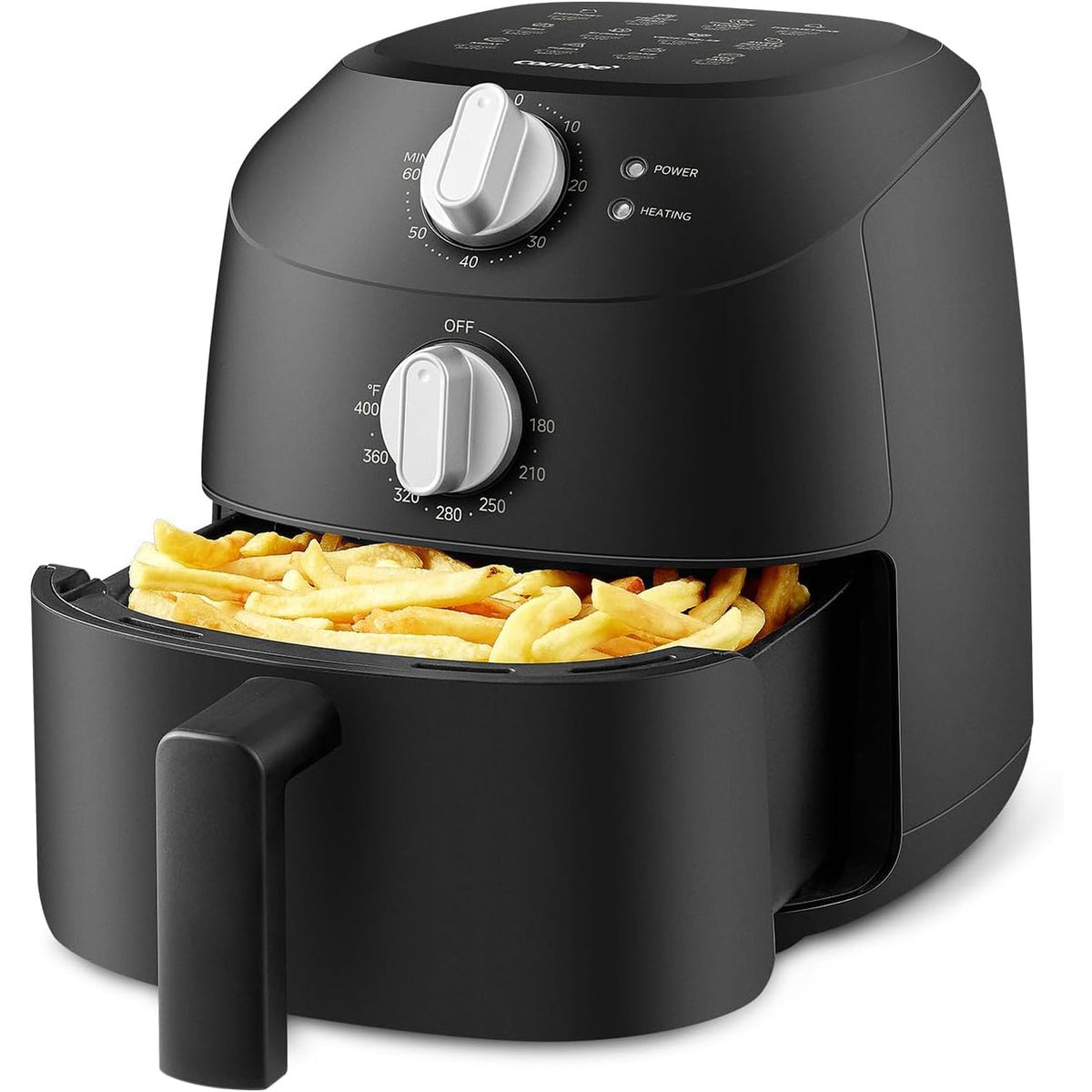 320822 - Midea - Fritezë me ajër të nxehtë 2L, 1150W, Skuqje pa vaj, Funksion fikjeje automatike, Pastrim i lehtë, Pa BPA, E zezë