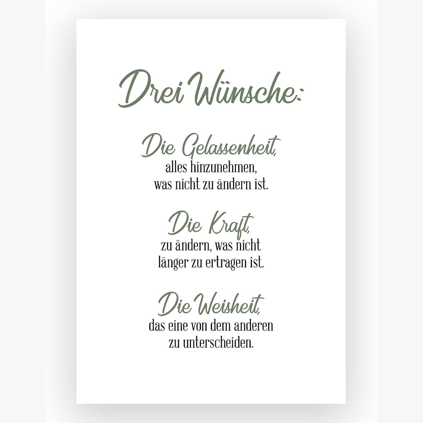 294502 - TYPESTOFF Printim artistik poster Tre Dëshira, imazh tipografik në karton me cilësi të lartë, KD-00405-M