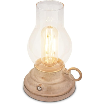 205107 - BRILONER - Llambë Tavoline LED Pa Tel, IP44, e Errësueshme, me Funksion Prekjeje, Bateri e Zëvendësueshme, 10.5x17.5cm, Punuar me Bronz
