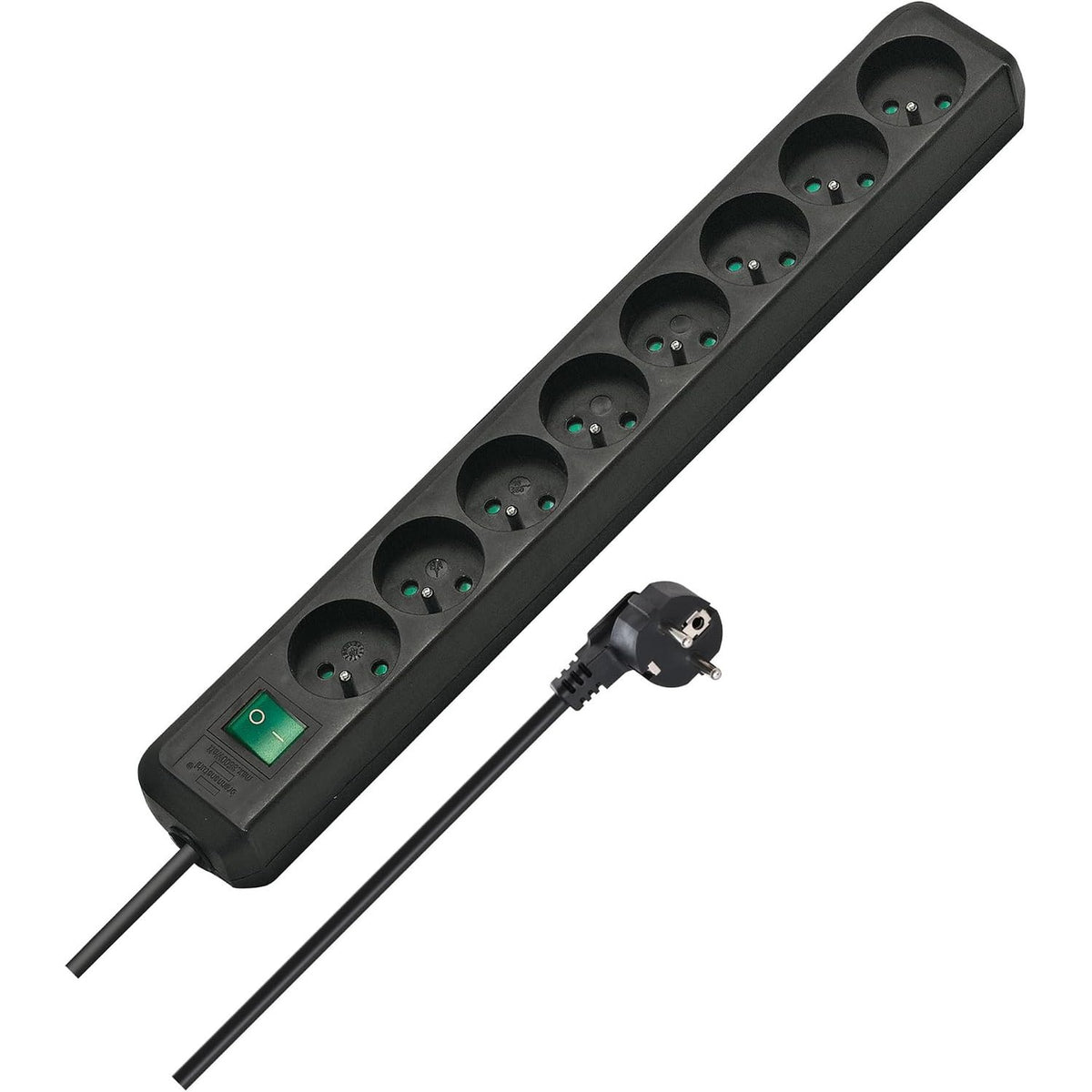313792 - BRENNENSTUHL Shpërndarës elektrik Eco-Line me 8 priza, 3m H05VV-F 3G1.5, i zi