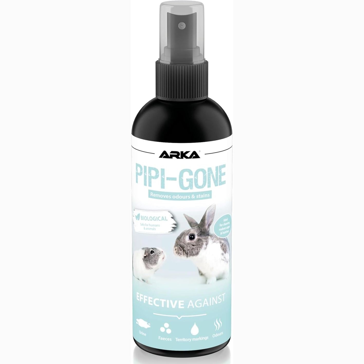 263968 - ARKA Sprej për heqjen e aromave të brejtësve 100 ml – Pastrues enzimash kundër urinës, jashtëqitjes dhe aromave të kafshëve shtëpiake gjatë lëvizjes – biologjik, i sigurt dhe ideal për kafaze, stalla, kuti transporti dhe udhëtime – PIPI