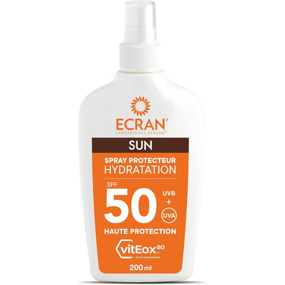 297607 - ECRAN® Sprej Hidratues Mbrojtës SPF 50, Teknologjia vitEox80, Mbrojtje nga rrezet UVA, UVB, Drita Blu dhe Djegiet nga Dielli - Nxirje Natyrale