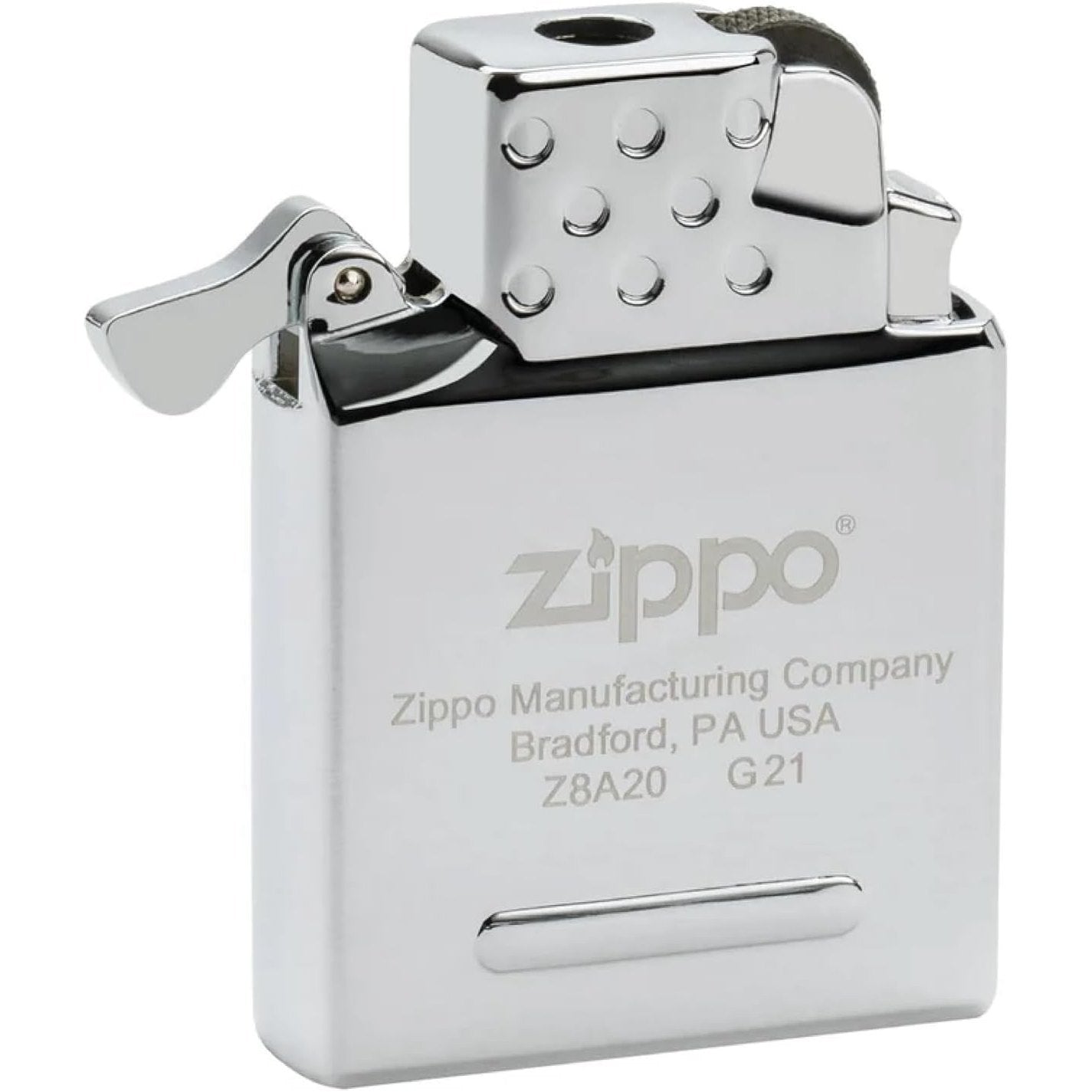 184884 - ZIPPO Çakmak i Rimbushshëm Kundër Erës me Mbushje Gazi, Flaka e Verdhë 65815, Material Metal, Ngjyrë Argjendi