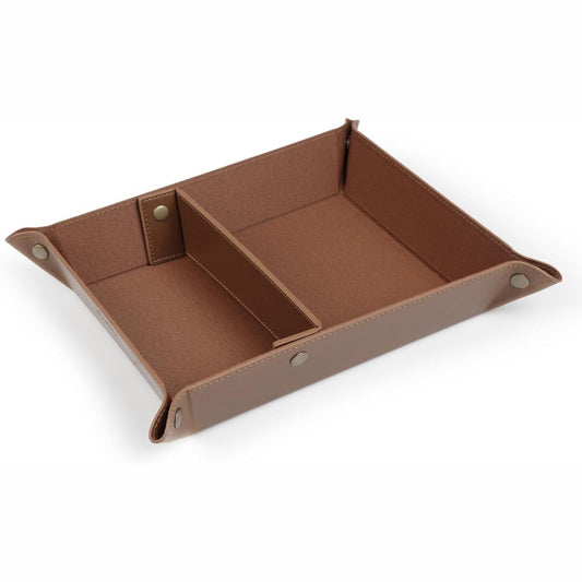 222320 - LONDO VALET Tabaka lëkure, 30x20x5 cm, për portofolet, orët, çelësat, monedhat, telefonat celularë dhe furnizimet e zyrës