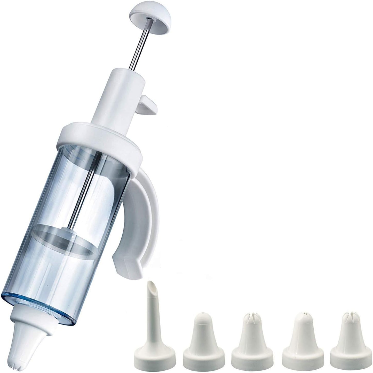 210666 - WESTMARK Shiringë për Garniturë dhe Petulla, 5 Gryka, Kapacitet 180 ml, Materiali: Plastikë dhe Çelik Inox, Transparente dhe E Bardhë, Modeli: 31162260