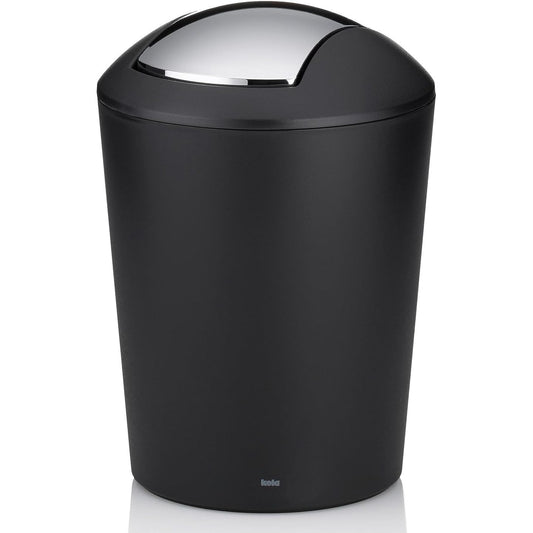 197295 - MARTA Kosh Kozmetik 5L me Kapak Lëkundës, Plastik, i Zi Mat, për Banjo