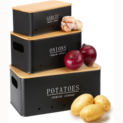 214386 - OTAUOAEA Set me 3 kuti për patate, qepë dhe hudhër