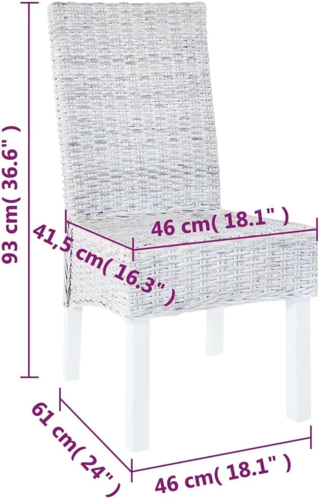 244441 - vidaXL Karrige Ngrënieje 2 Copë – Kubu Rattan & Dru Mahagoni, Ngjyrë Kafe e Çelët