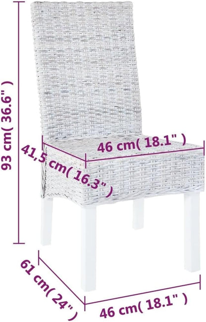 244441 - vidaXL Karrige Ngrënieje 2 Copë – Kubu Rattan & Dru Mahagoni, Ngjyrë Kafe e Çelët