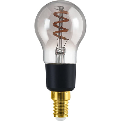252645 - EGLO connect.z Llambë dekorative LED për shtëpi inteligjente E14, P45, ZigBee, Kontroll zanor me aplikacion dhe Alexa, me errësim, e bardhë e ngrohtë, 4 vat, llambë qelqi e tymosur klasike, e zezë
