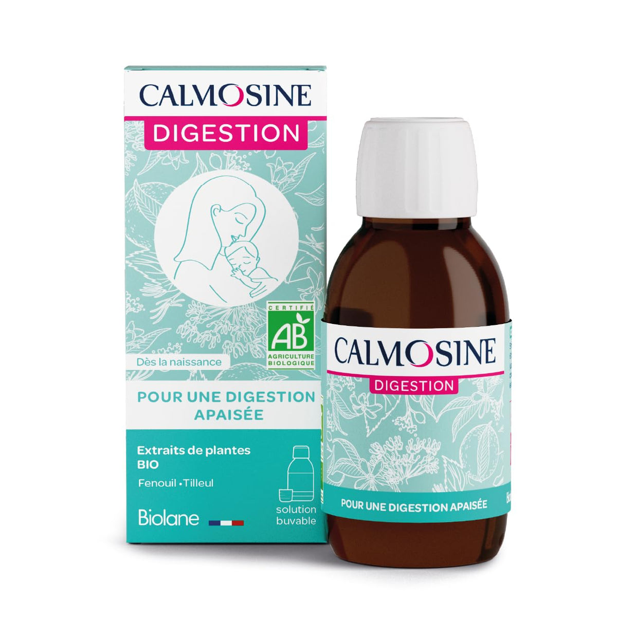 298450 - CALMOSINE Tretje - Rehati në tretje - Qetëson - Foshnjë - Ekstrakte bimore organike - Lule portokalli - Shishe 100ml