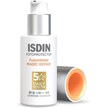 316818 - ISDIN Krem dielli për fytyrën Fusion Water MAGIC Repair SPF 50 për çdo ditë me veprim të trefishtë kundër plakjes, lufton ndotjen dhe fotoplakjen 50 ml.