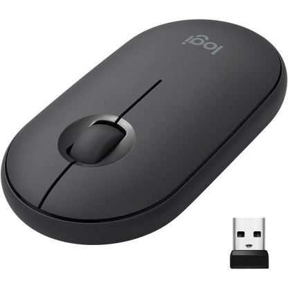 268586 - LOGITECH Maus pa tel M350 Pebble, Bluetooth ose 2.4 GHz me marrës mini USB, 100g, për laptop/notebook/PC/Mac/iPad OS/Chromebook - Grafit/i zi